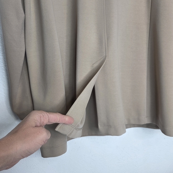 Eileen Fisher Flex Tencel Ponte Notch Collar Jacket Bramble Tan Women's Large - Picture 14 of 16